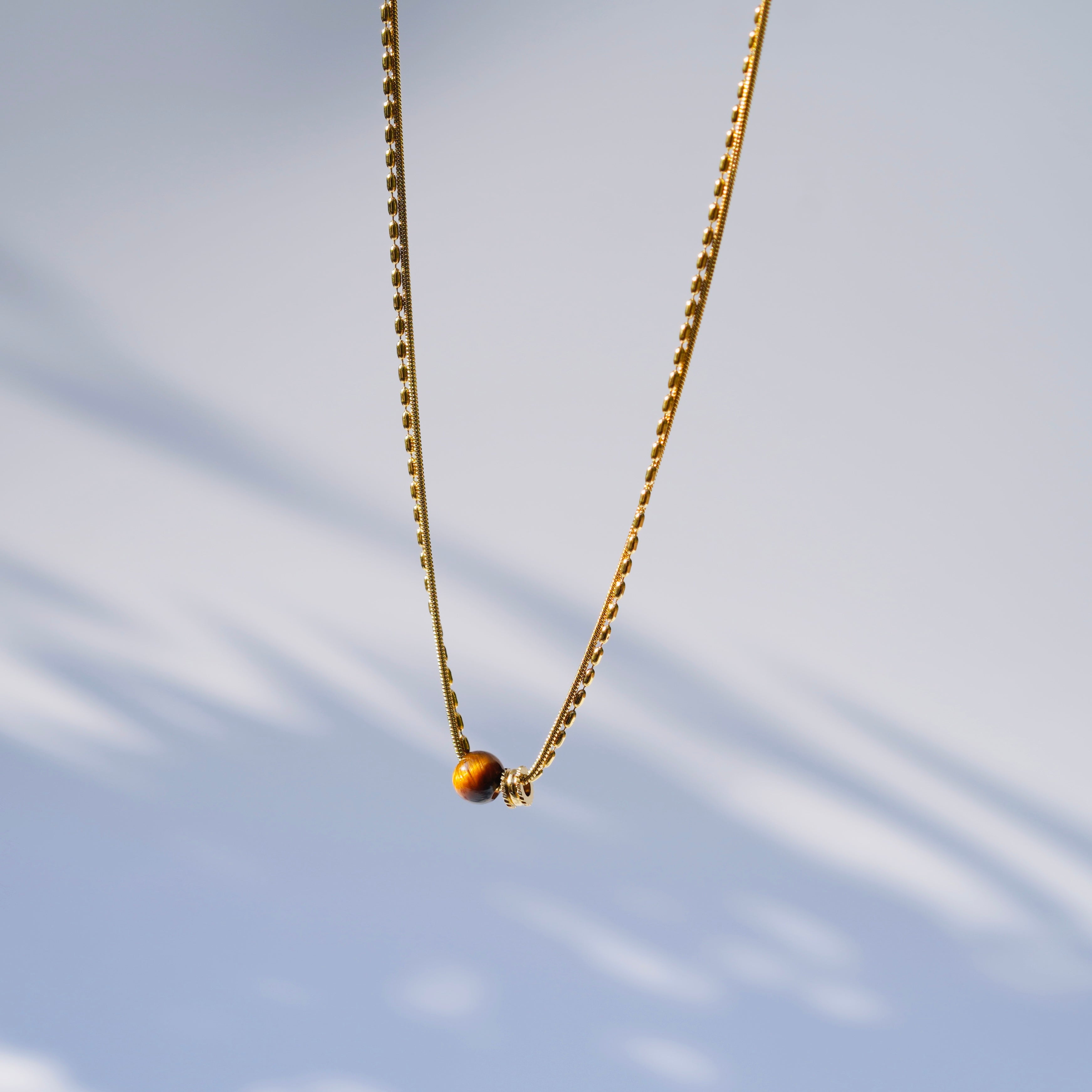Tiger Eye Necklace - Gold