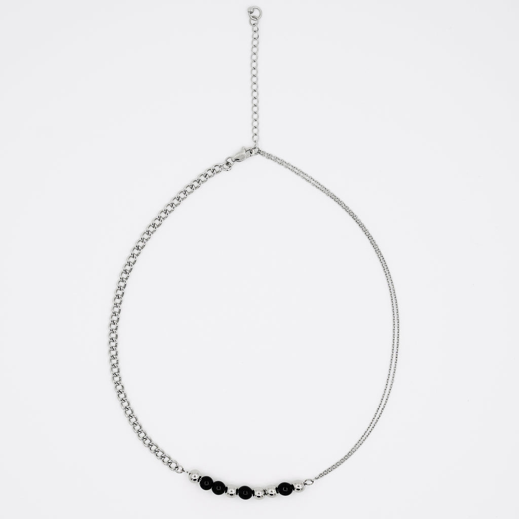 Black Agate Beans Necklace