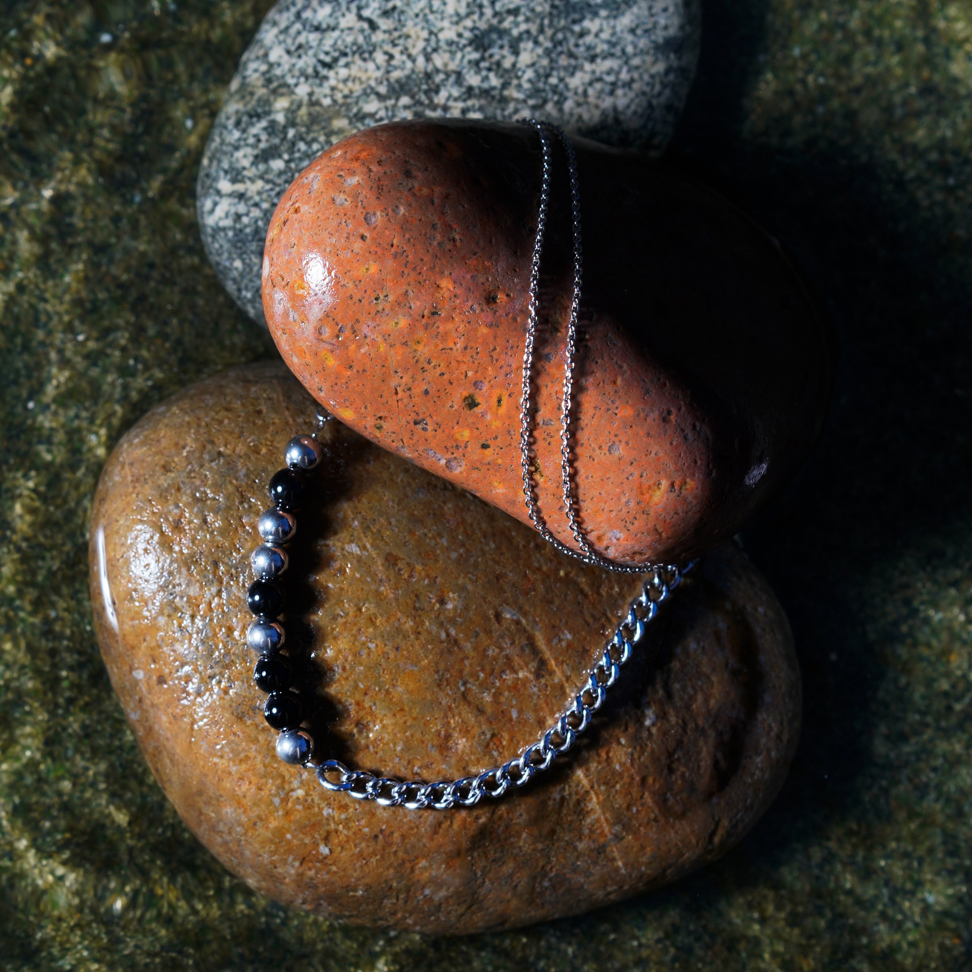 Black Agate Beans Necklace